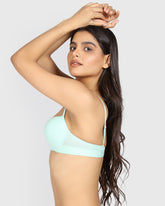 La Senza Remix Pushup Cotton Plunge Bra MIST GREEN / 34B